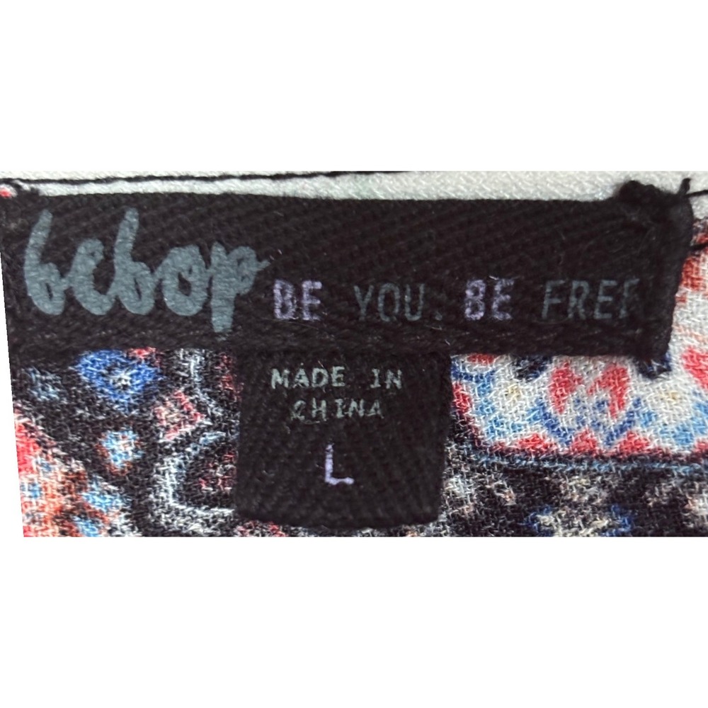 Bebop Boho Dress‎ L Mixed Print Kimono Sleeve Festival Vacation Aesthetic - Picture 4 of 6